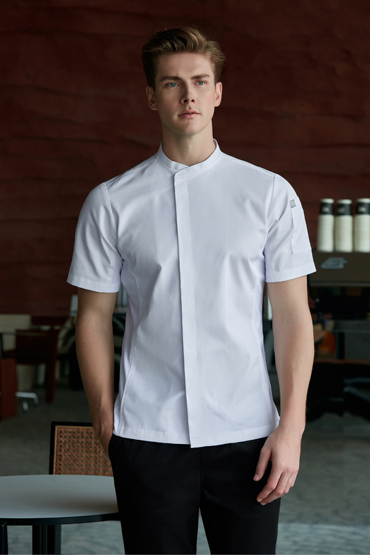 Avery White Chef Jacket, Short Sleeve
