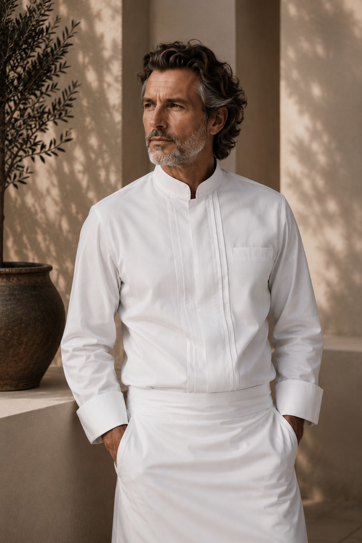 Santiago Pro White Chef Jacket, Long Sleeve