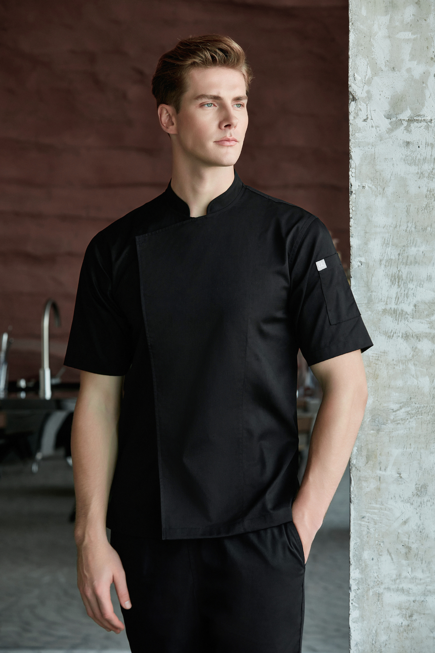 Banyan Black Short Sleeve chef jacket