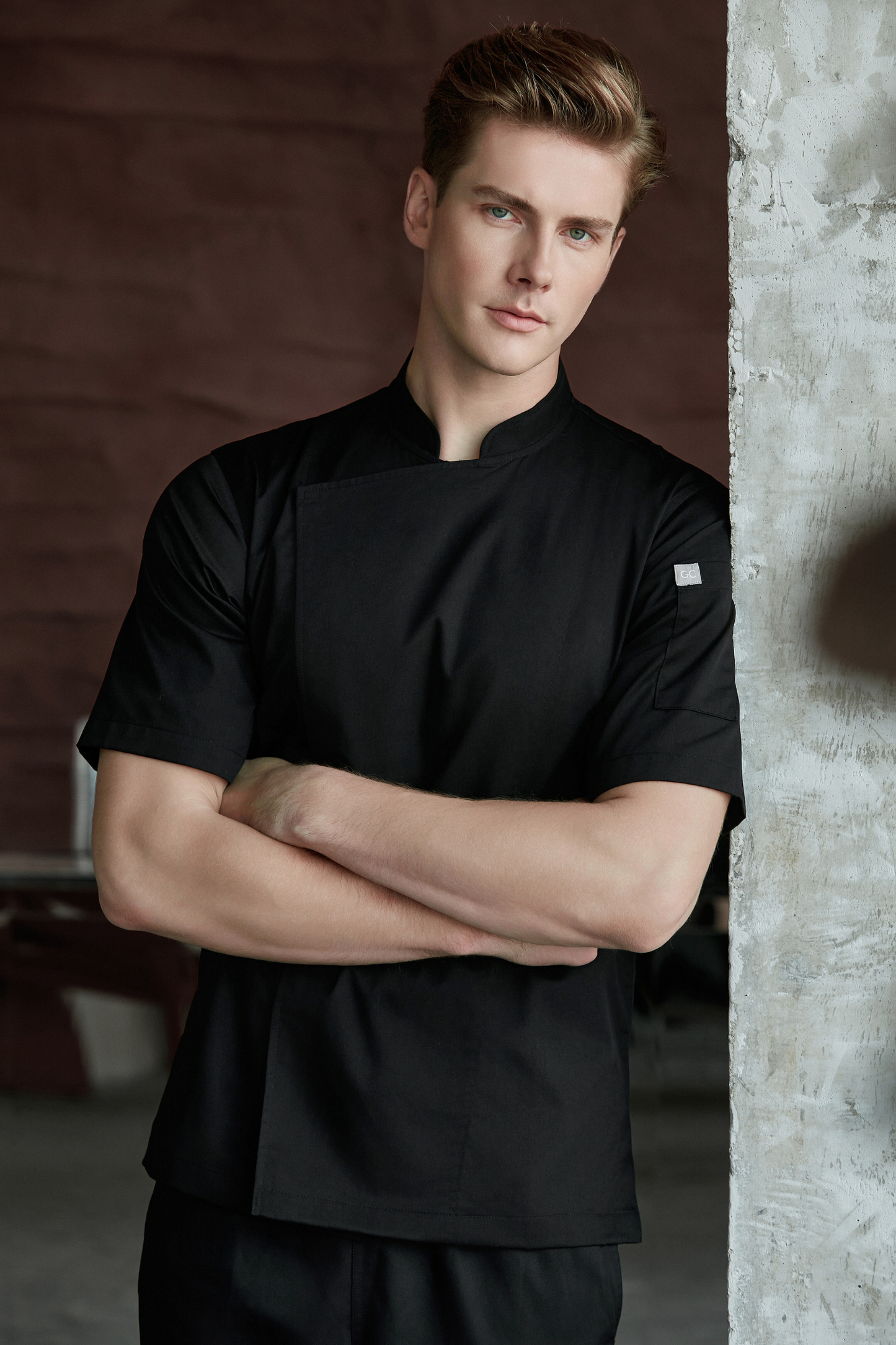Banyan Black Short Sleeve chef jacket