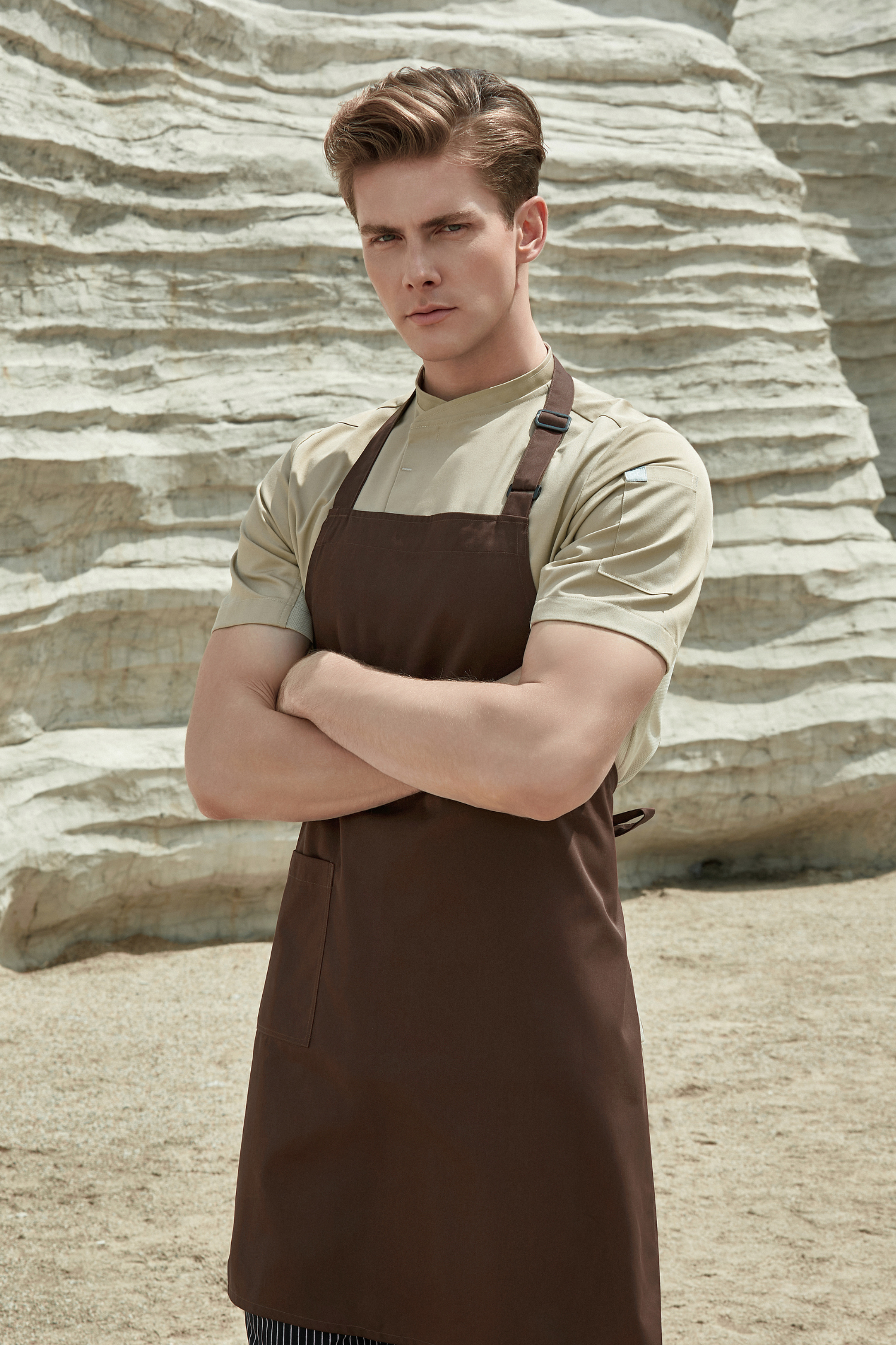 トップス papier apron brown Brown Bib Apron - GC Collective – GC Collective Global