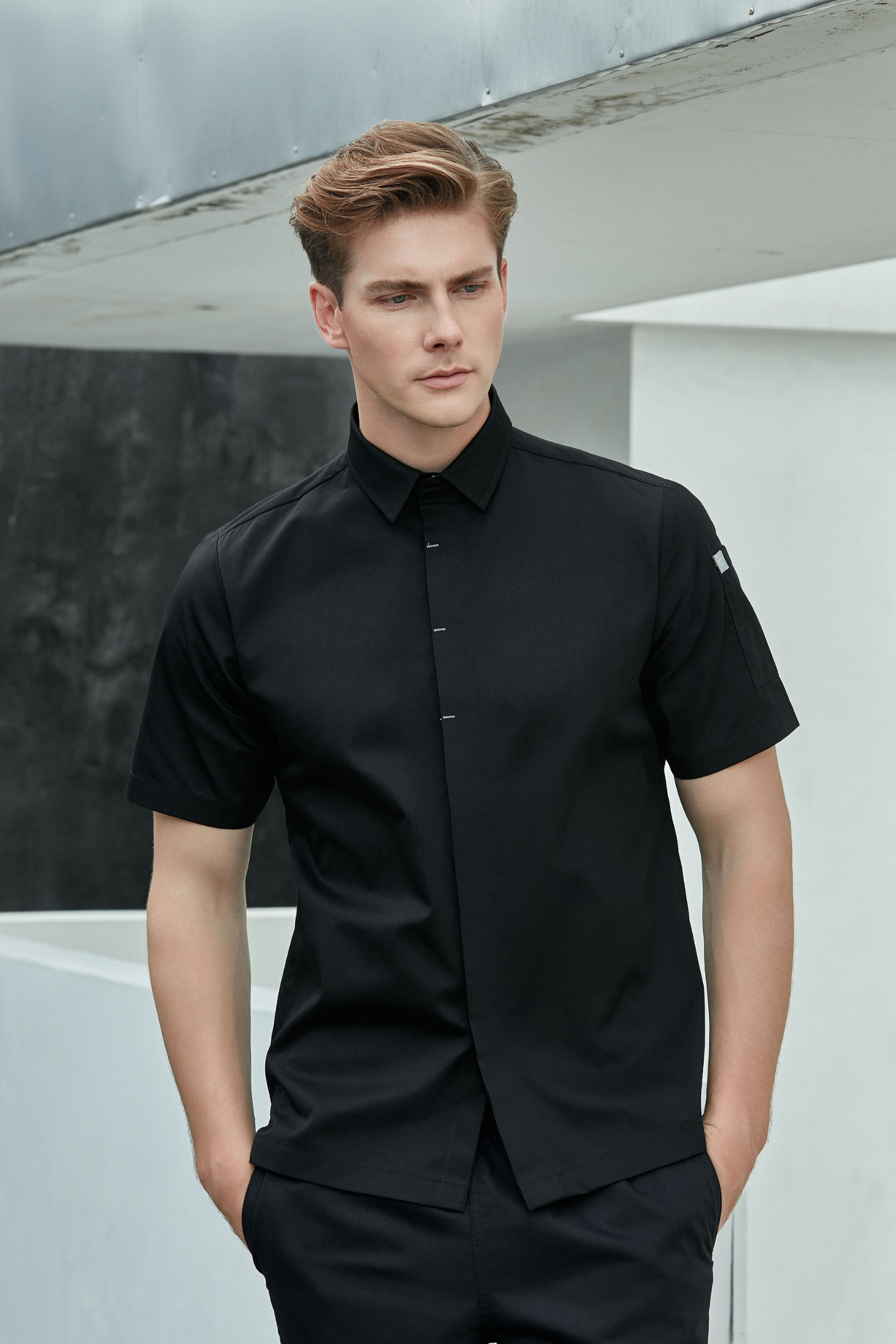 Flynn Black, Short Sleeve chef jacket