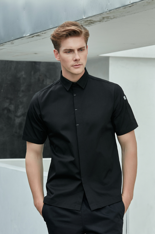 Flynn Black, Short Sleeve chef jacket