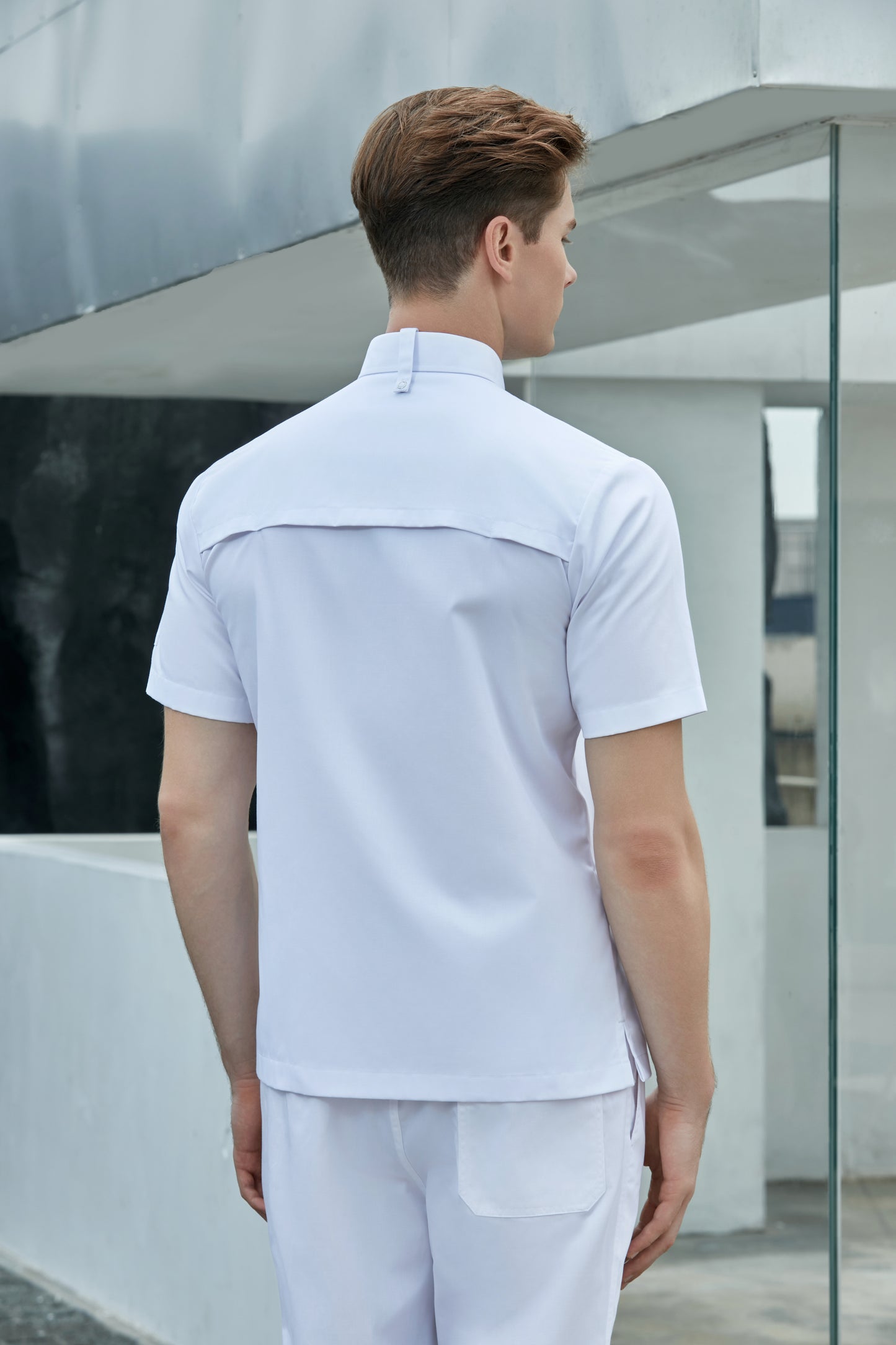 Flynn White, Short Sleeve chef jacket