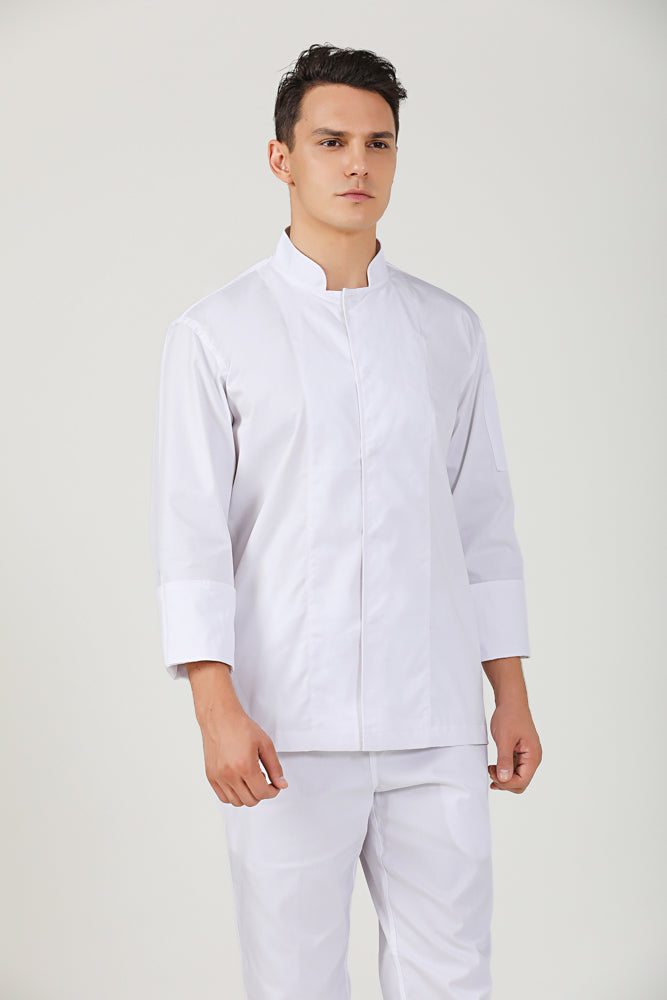 Peppermint White, Long Sleeve chef jacket