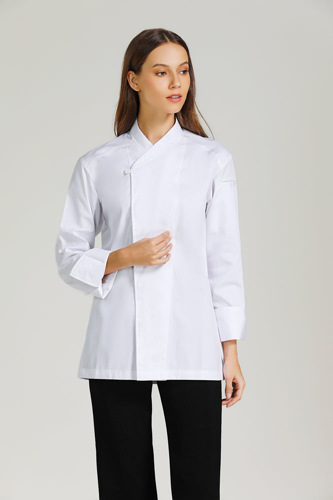 Tarragon White, Long Sleeve chef jacket