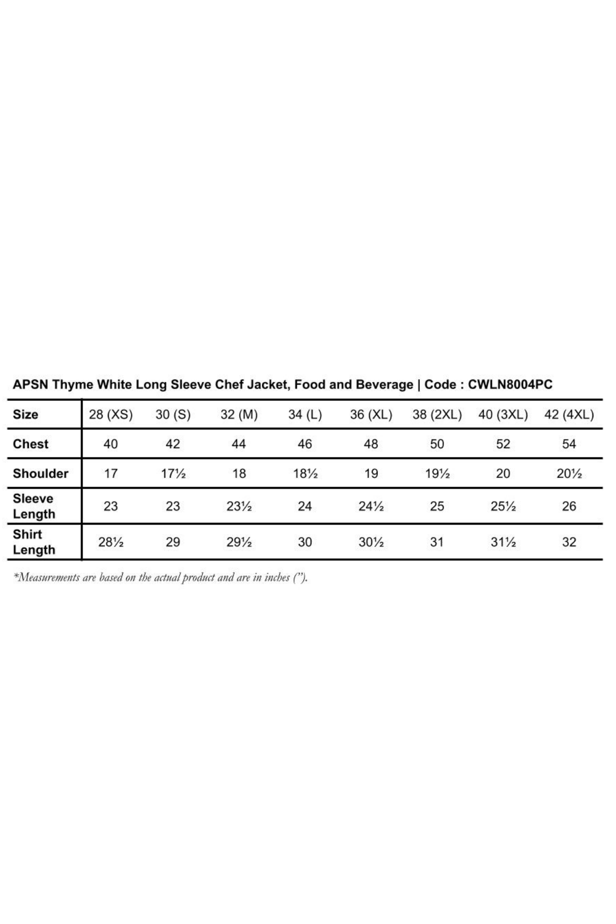 APSN Thyme White Long Sleeve Chef Jacket, Food and Beverage