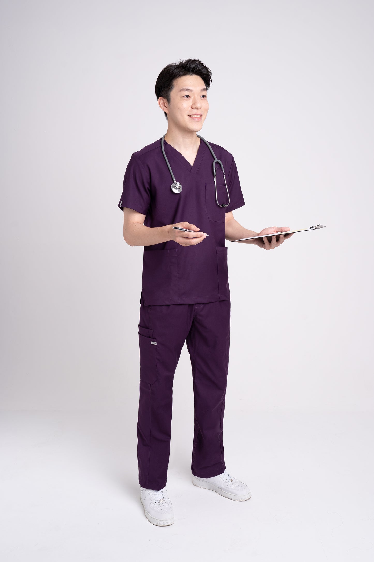 Lucas Purple medical Scrub Top, Men