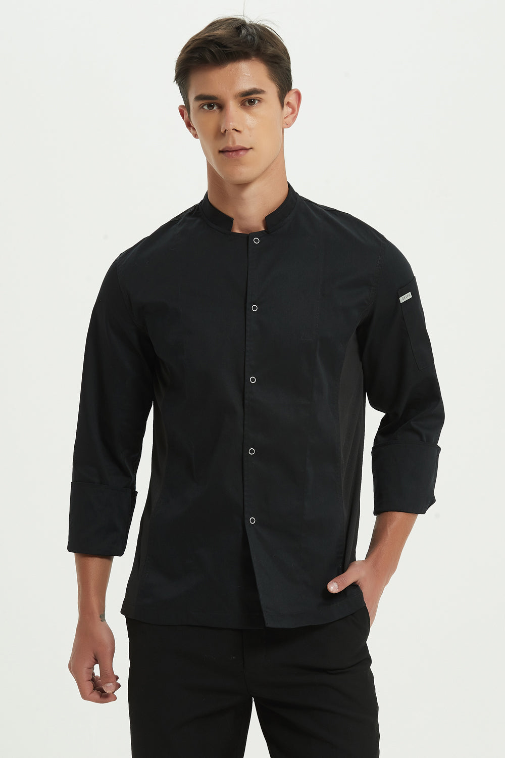 Mint Black Chef Jacket, Long Sleeve drifit