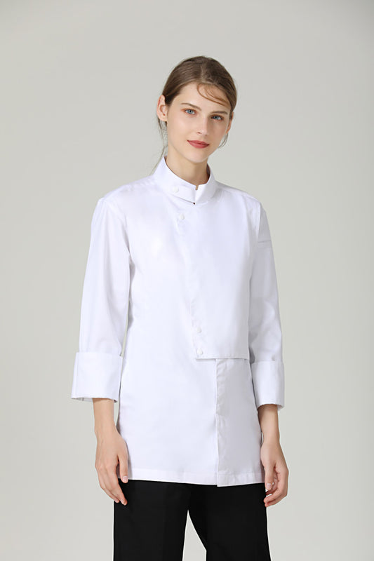 Clover White, Long Sleeve chef jacket