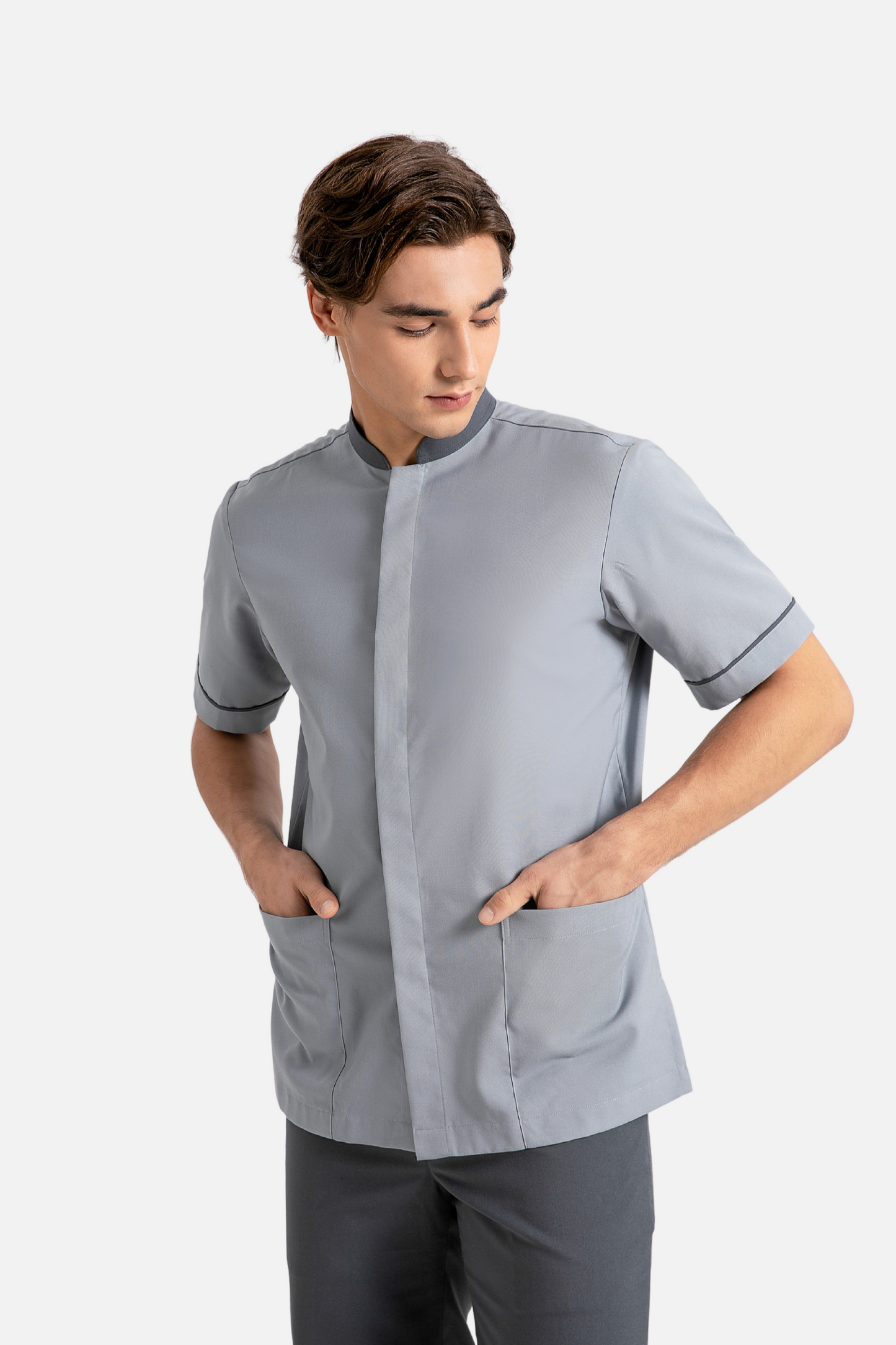 Ramsey Grey Housekeeping Shirt, Male