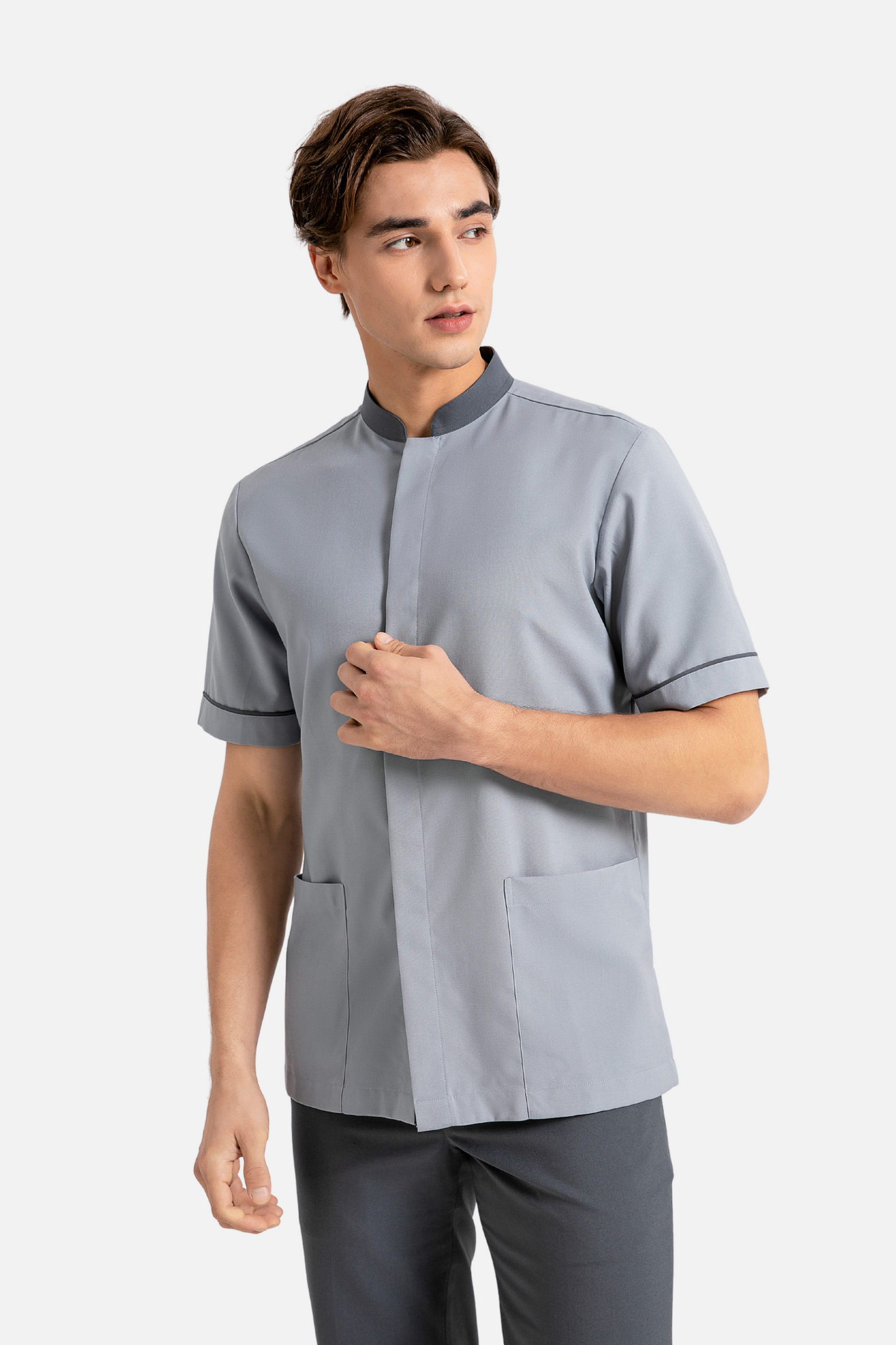 Ramsey Grey Housekeeping Shirt, Male