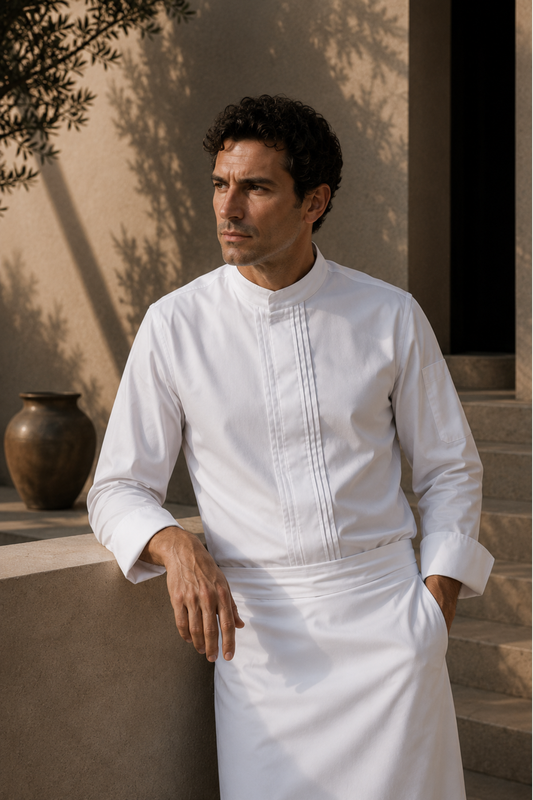 Caspian Pro White Chef Jacket, Long Sleeve