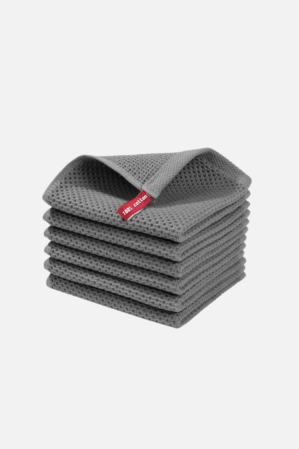 3 Sets Grey Square Waffle Kitchen Towel, 35x35cm