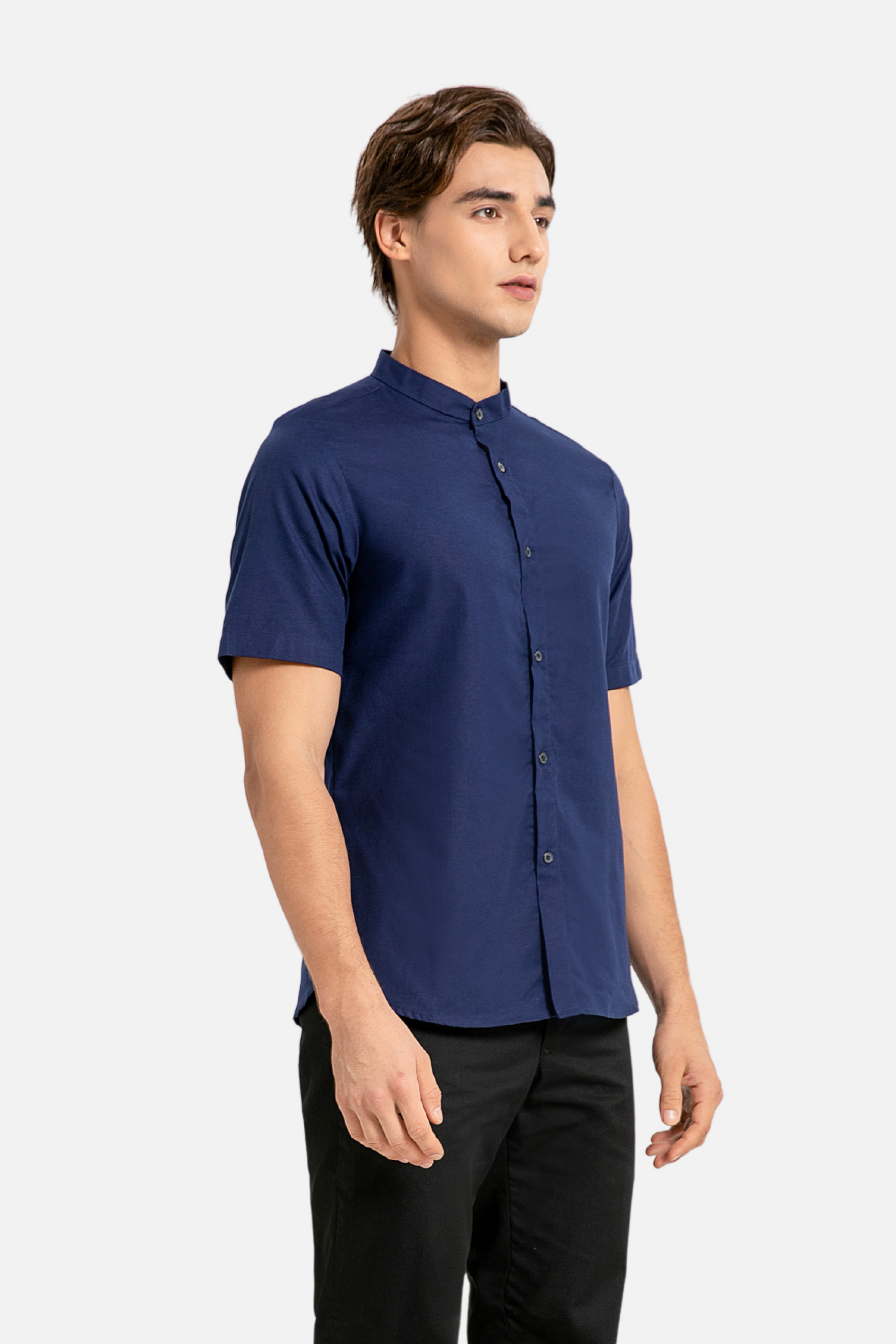 Brydan Short Sleeve Navy Blue Shirt