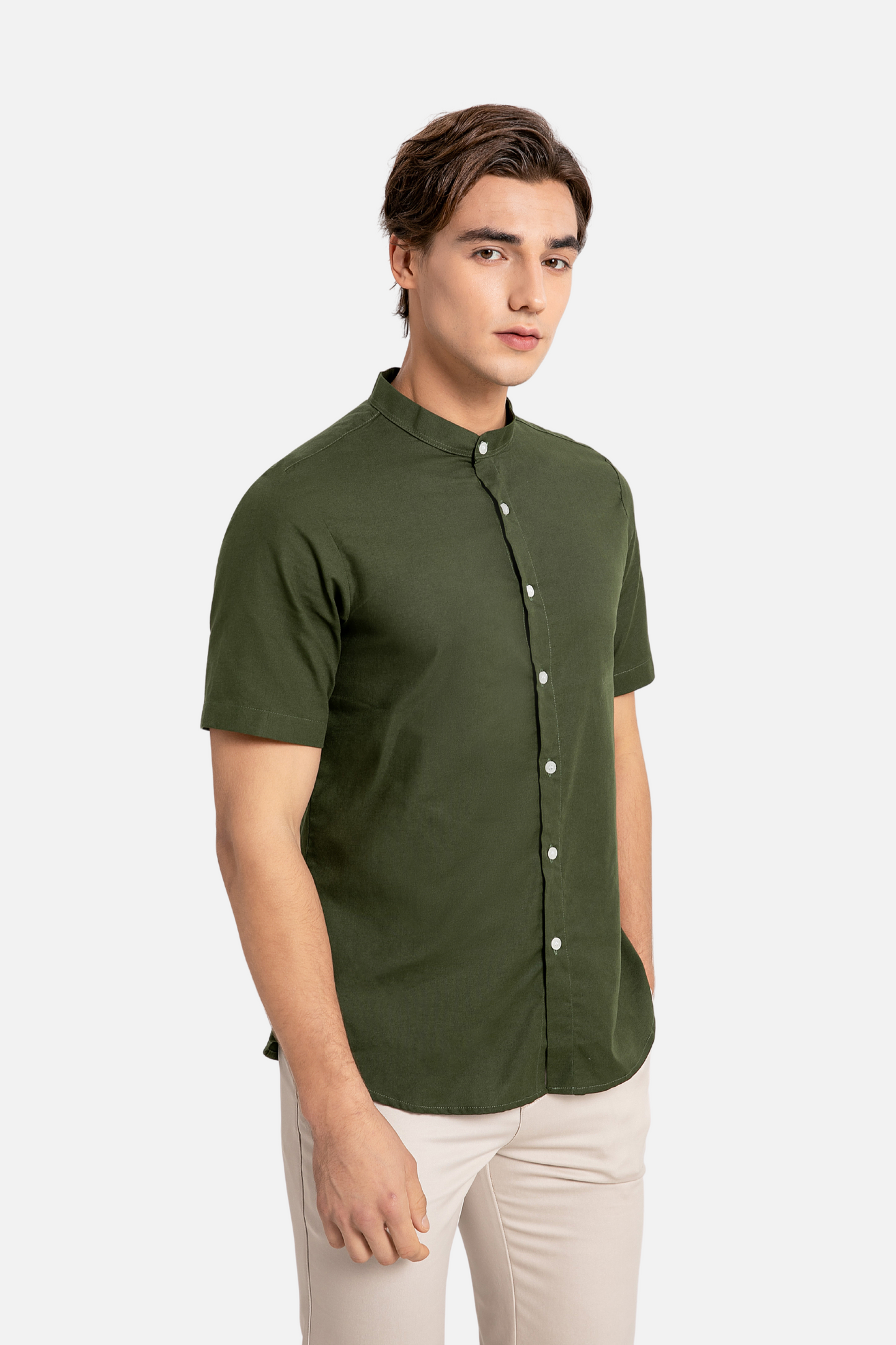 Brydan Olive Green Shirt, Short Sleeve