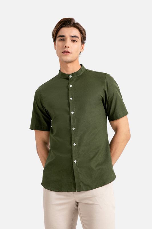Brydan Short Sleeve Olive Green Shirt