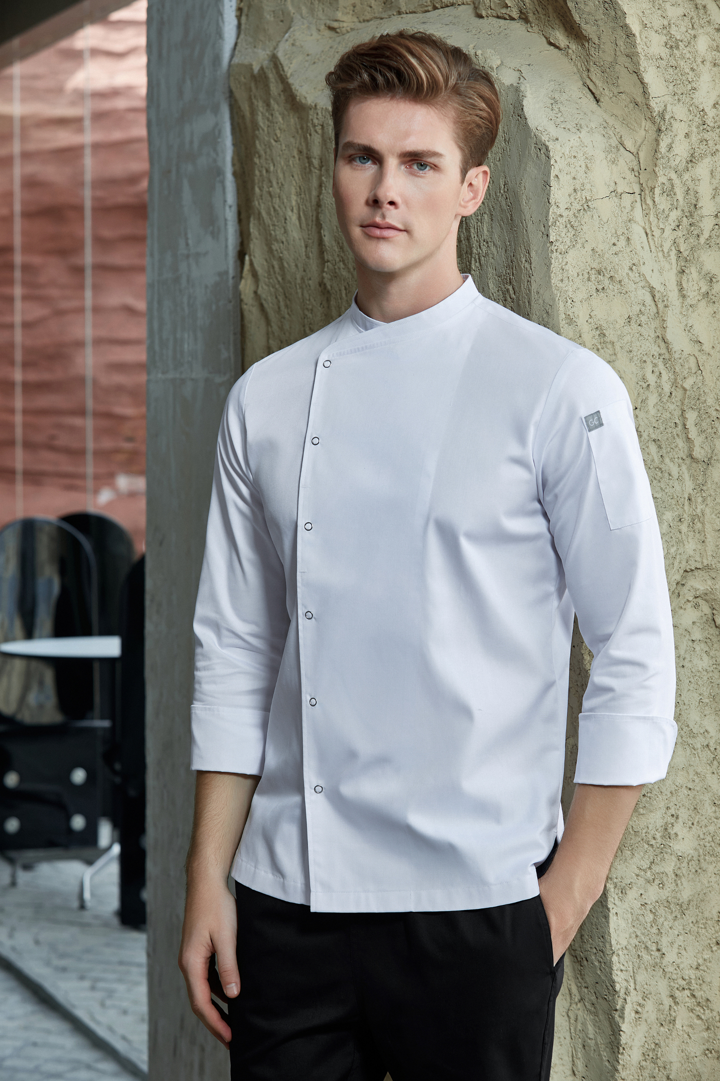 Harley white long sleeve chef jacket