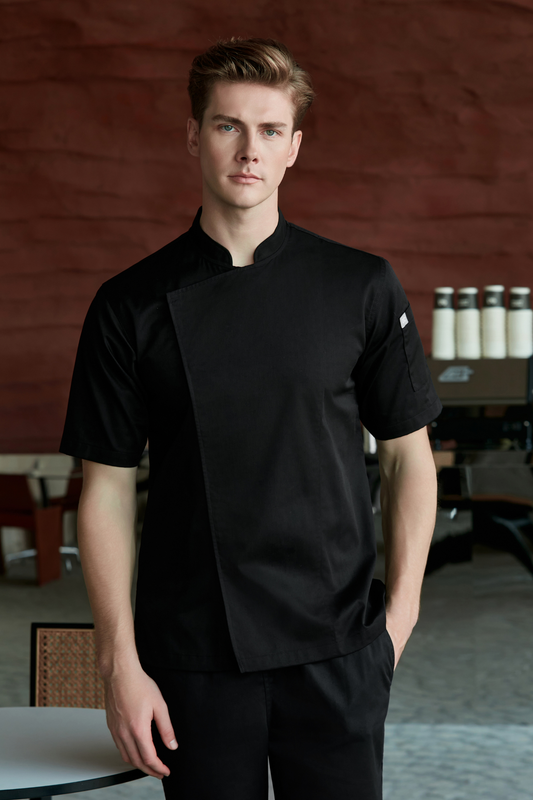 Banyan Black Short Sleeve chef jacket