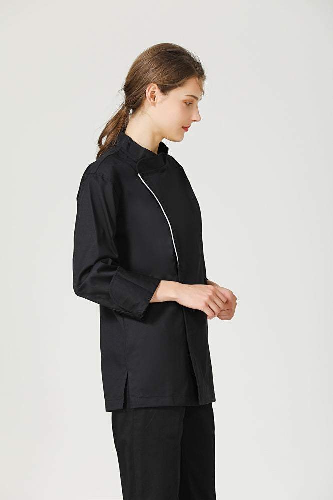 basil black chef jacket long sleeve 