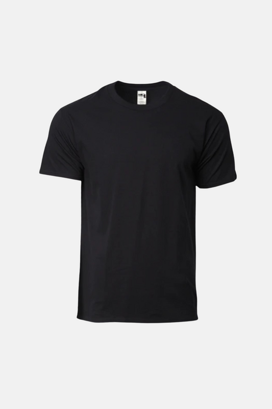 black Cotton Crew Neck T-Shirt