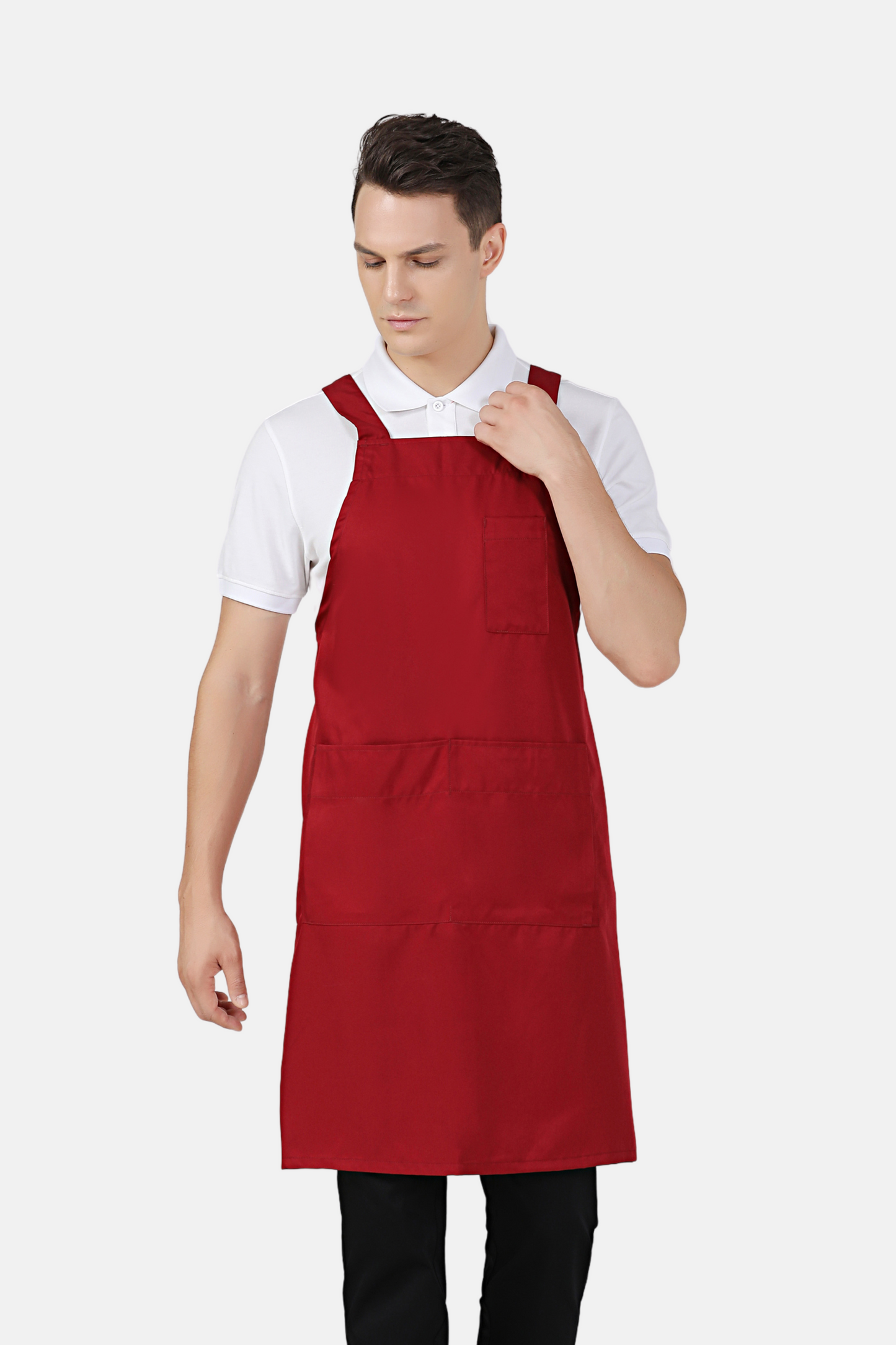 Hansel Maroon Service Bib Apron