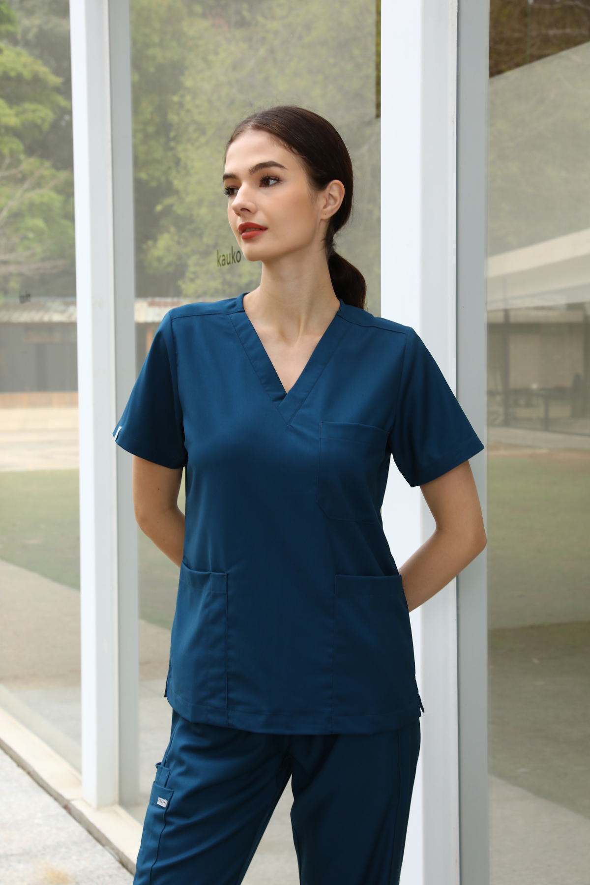 Emma Teal Scrub Top, Women