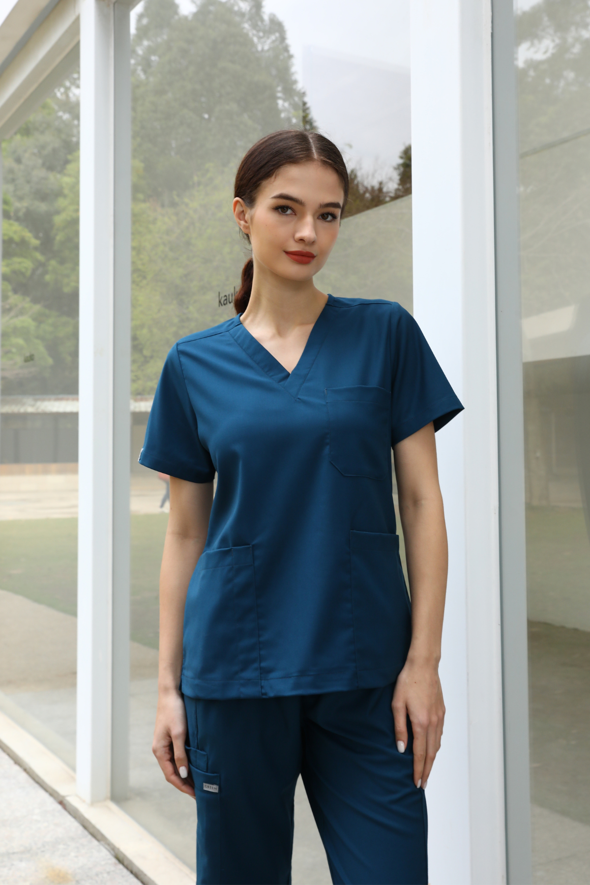 Emma Teal Scrub Top, Women