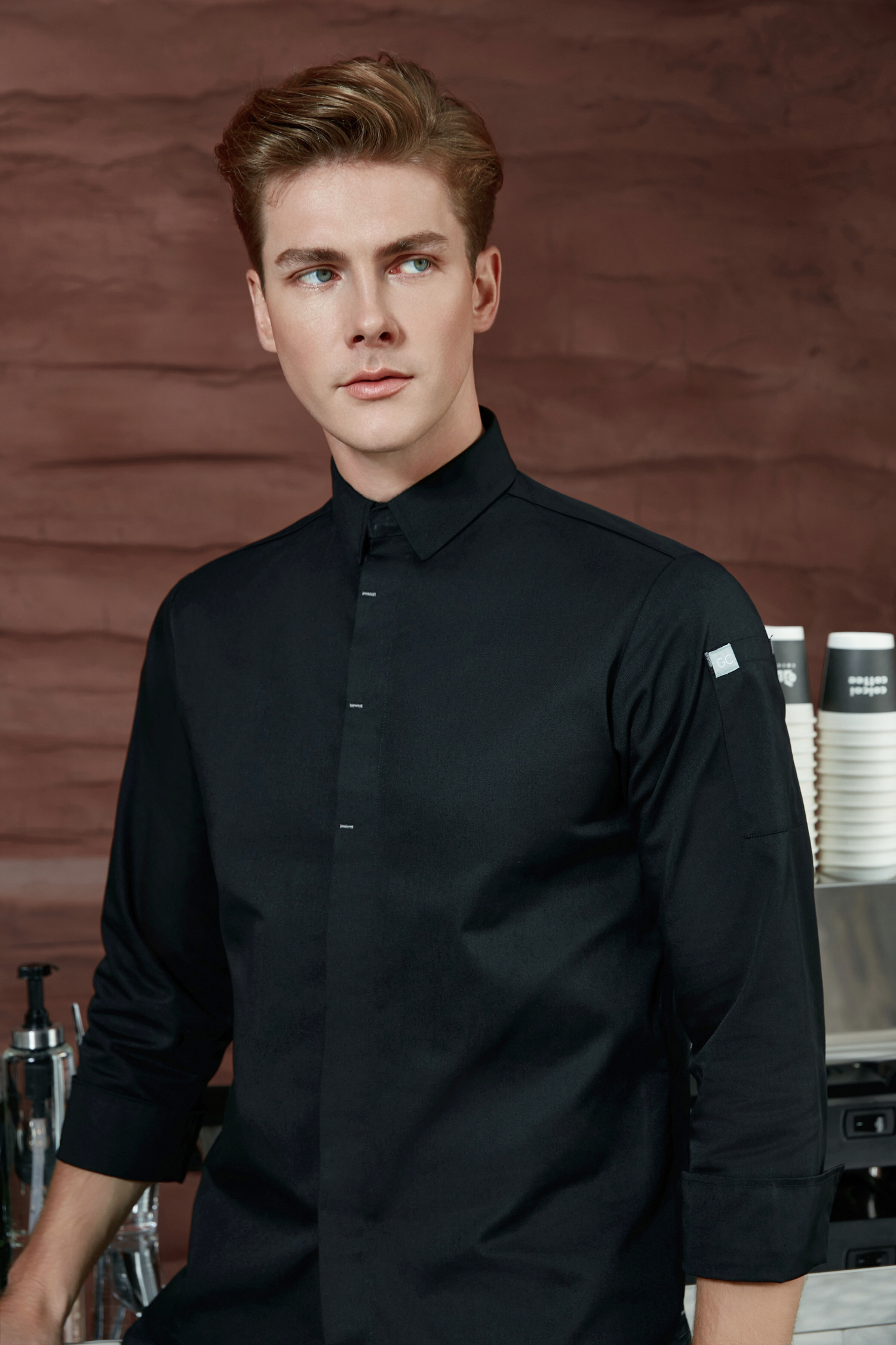 Flynn Black Long Sleeve Chef Jacket