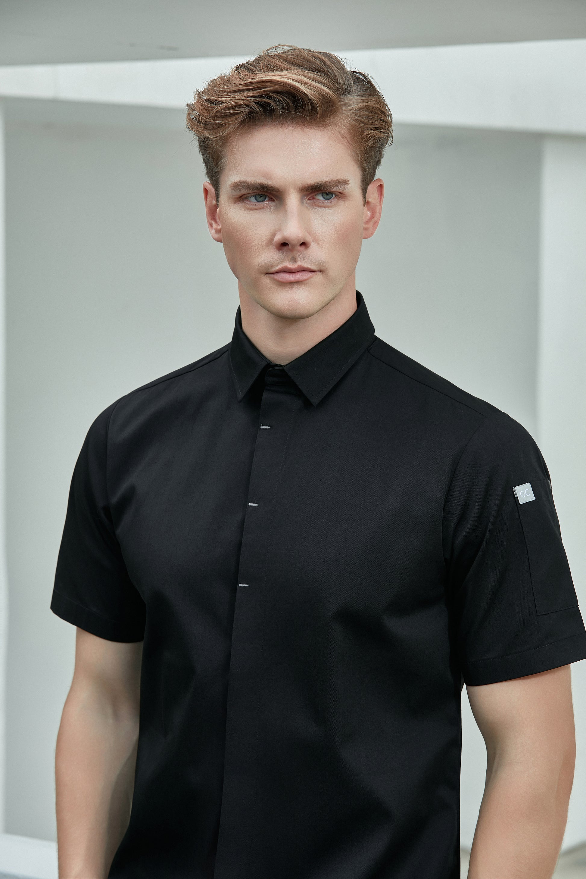 Flynn Black, Short Sleeve chef jacket