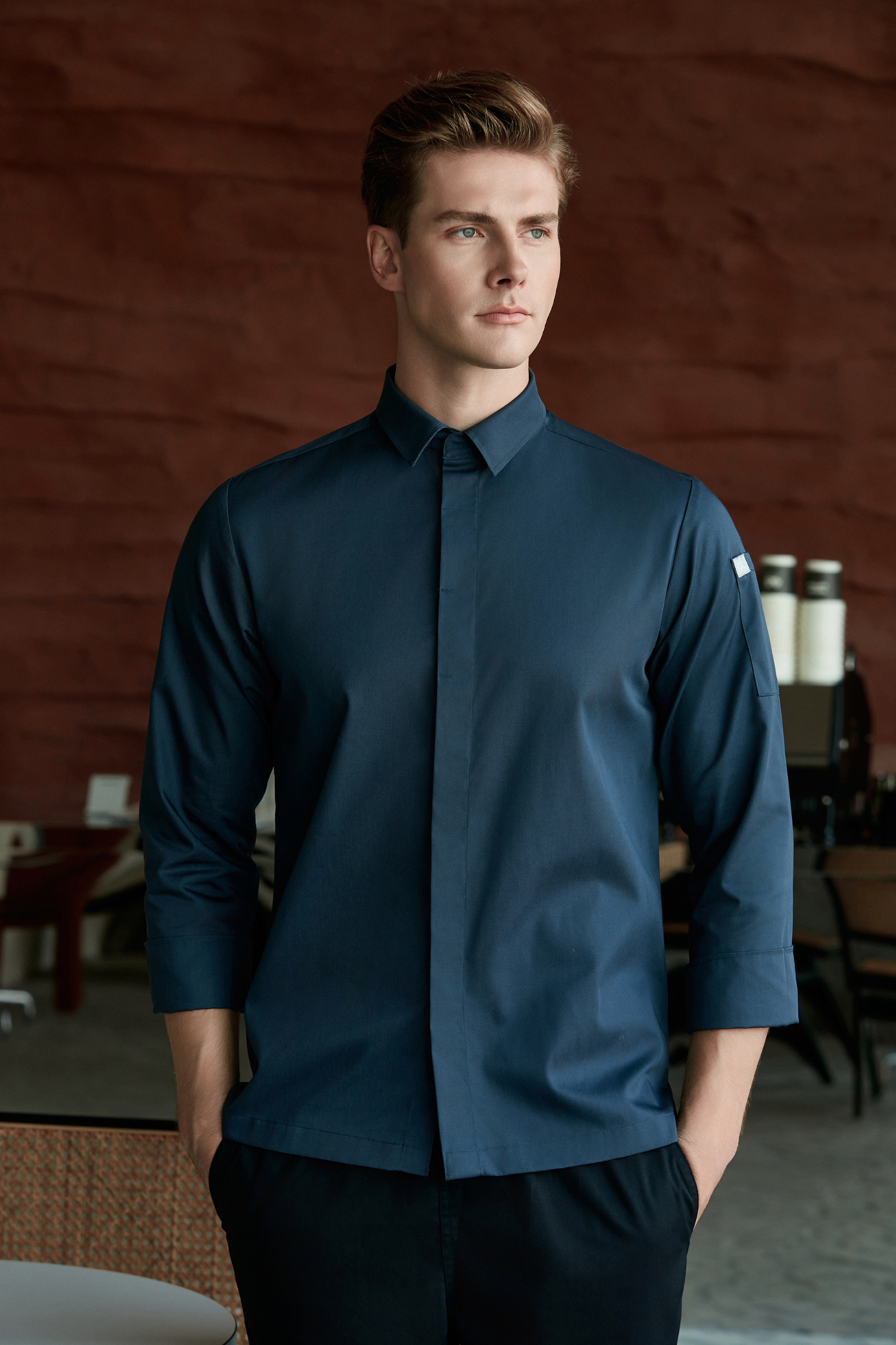 Flynn Grey, Long Sleeve chef jacket