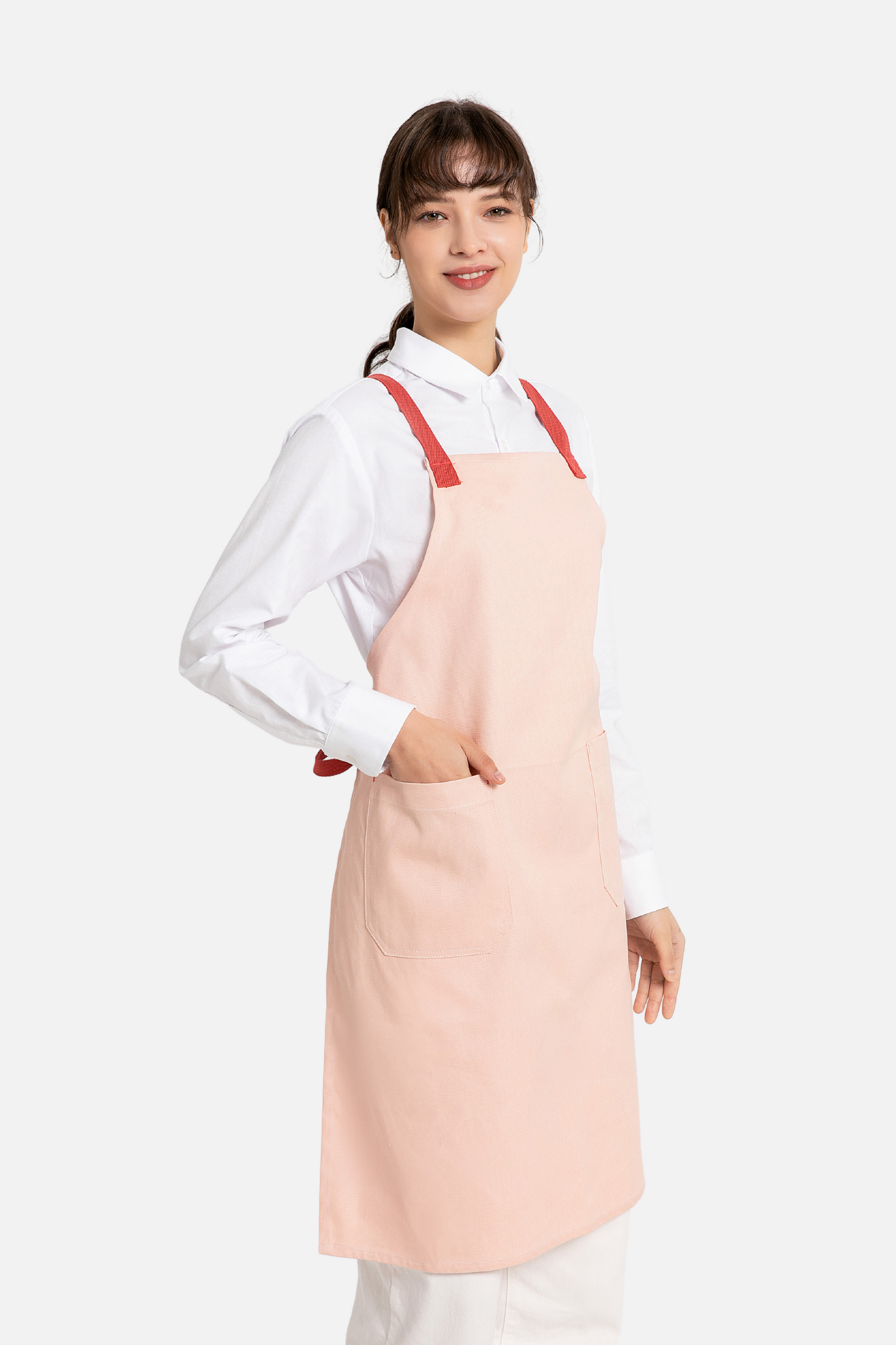 Hayden Pink Canvas Bib Apron