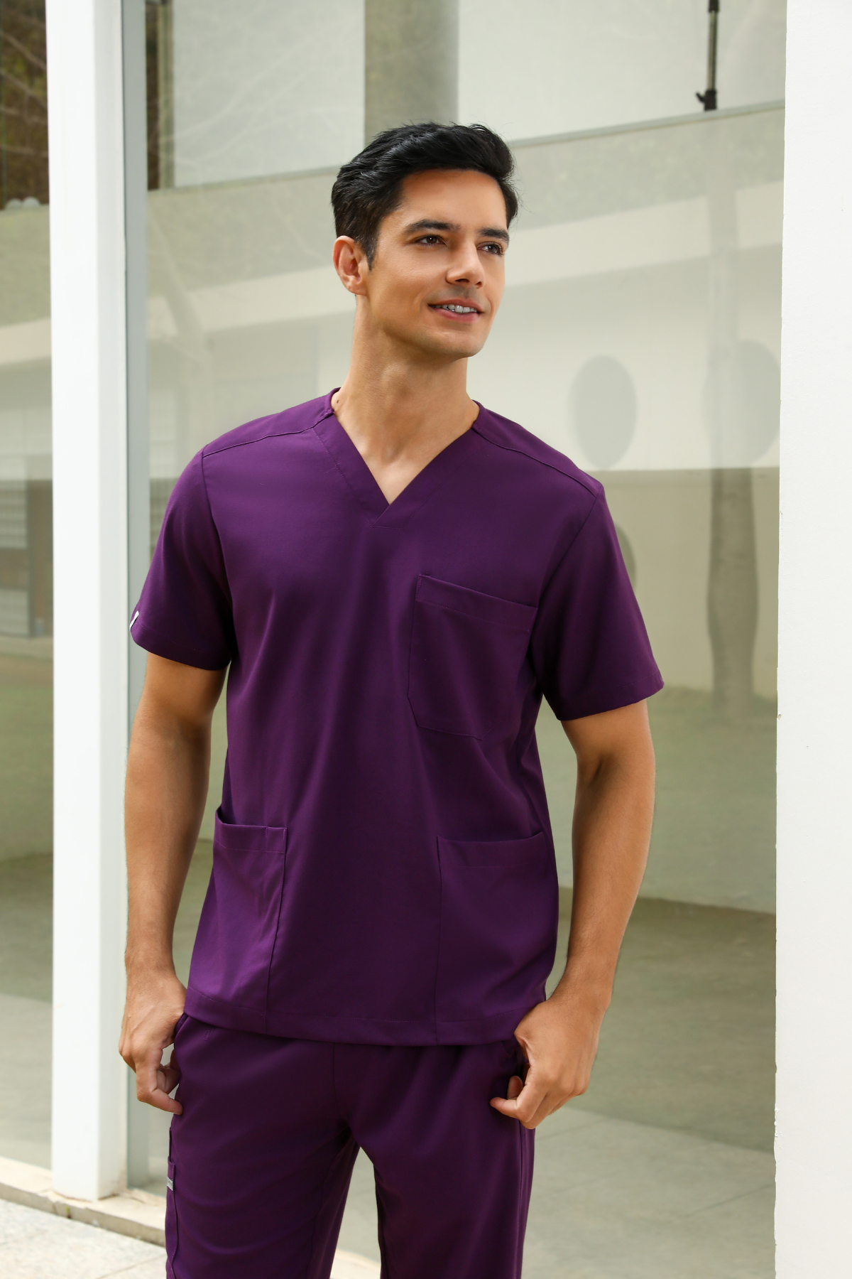 Lucas Purple Scrub Top, Men
