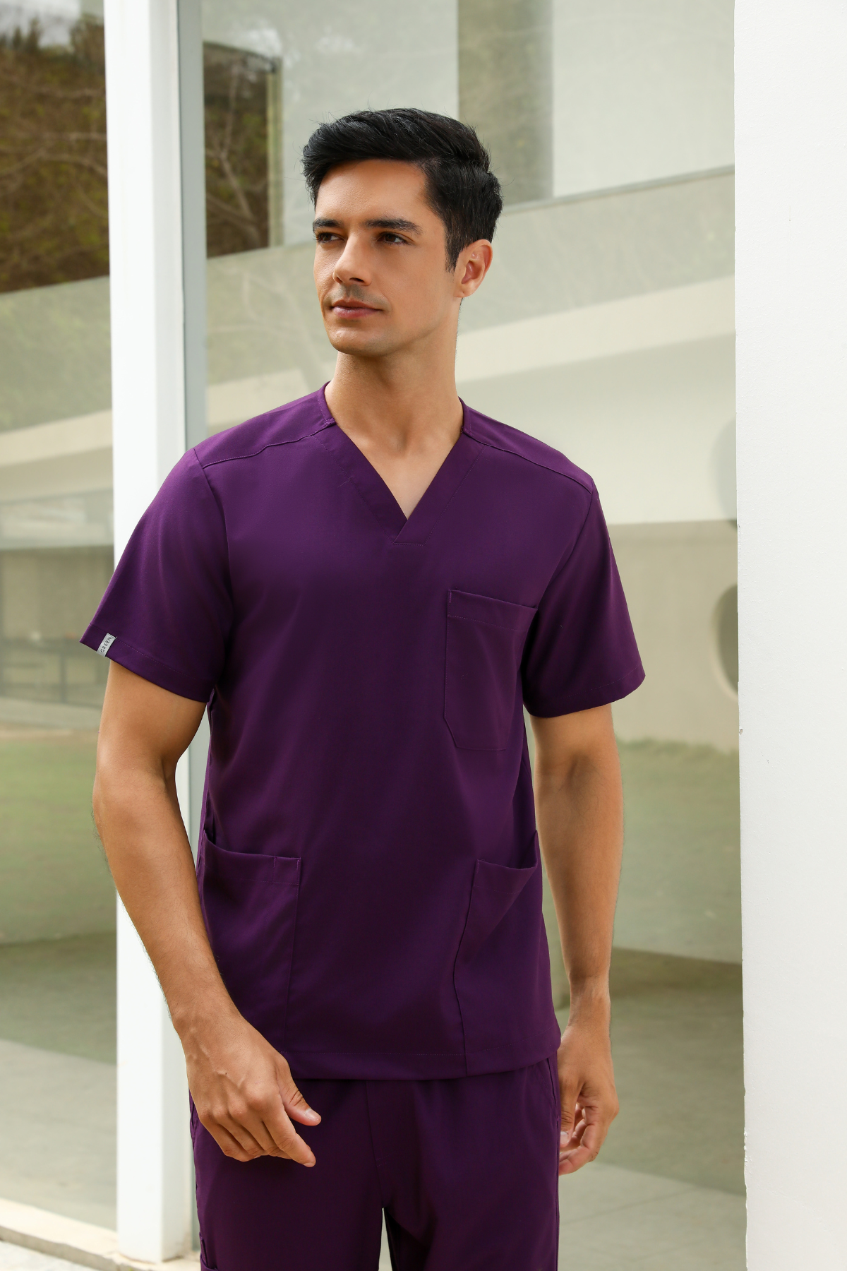 Lucas Purple Scrub Top, Men