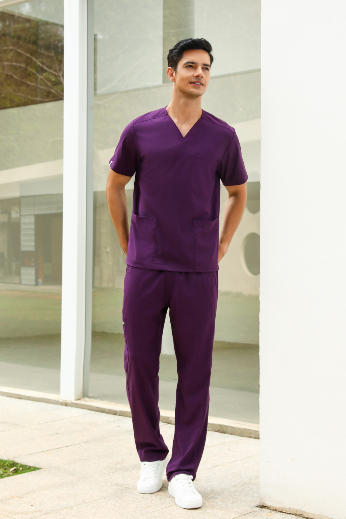 Lucas Purple Scrub Top, Men