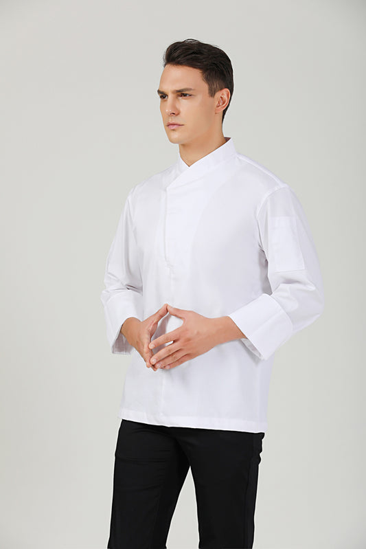 Parsley White, Long Sleeve chef jacket