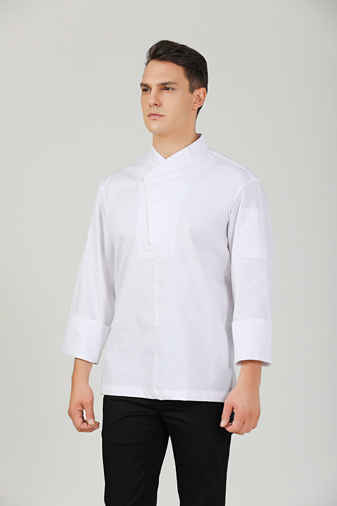 Parsley White, Long Sleeve chef jacket