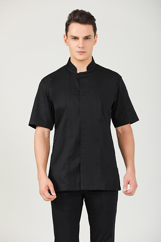 Peppermint Black, Short Sleeve chef jacket