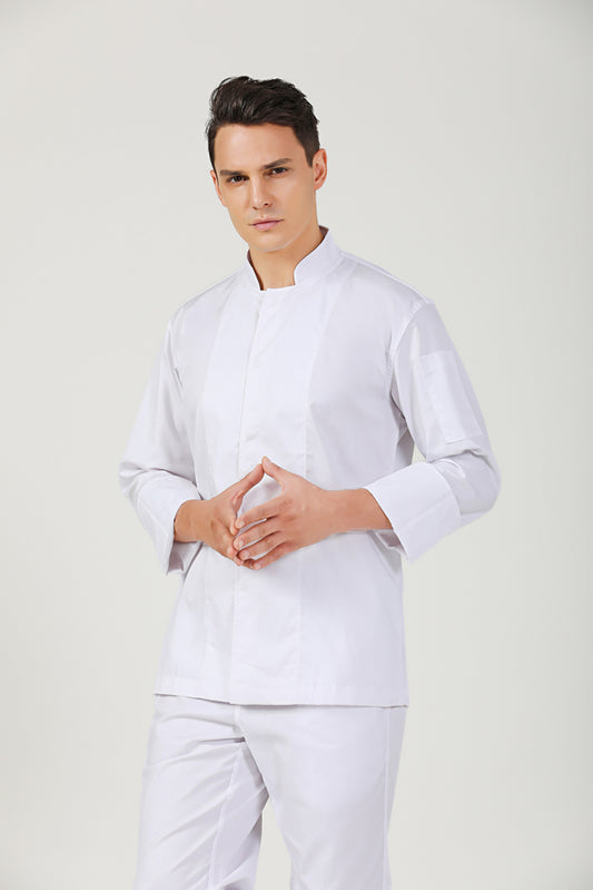 Peppermint White, Long Sleeve chef jacket