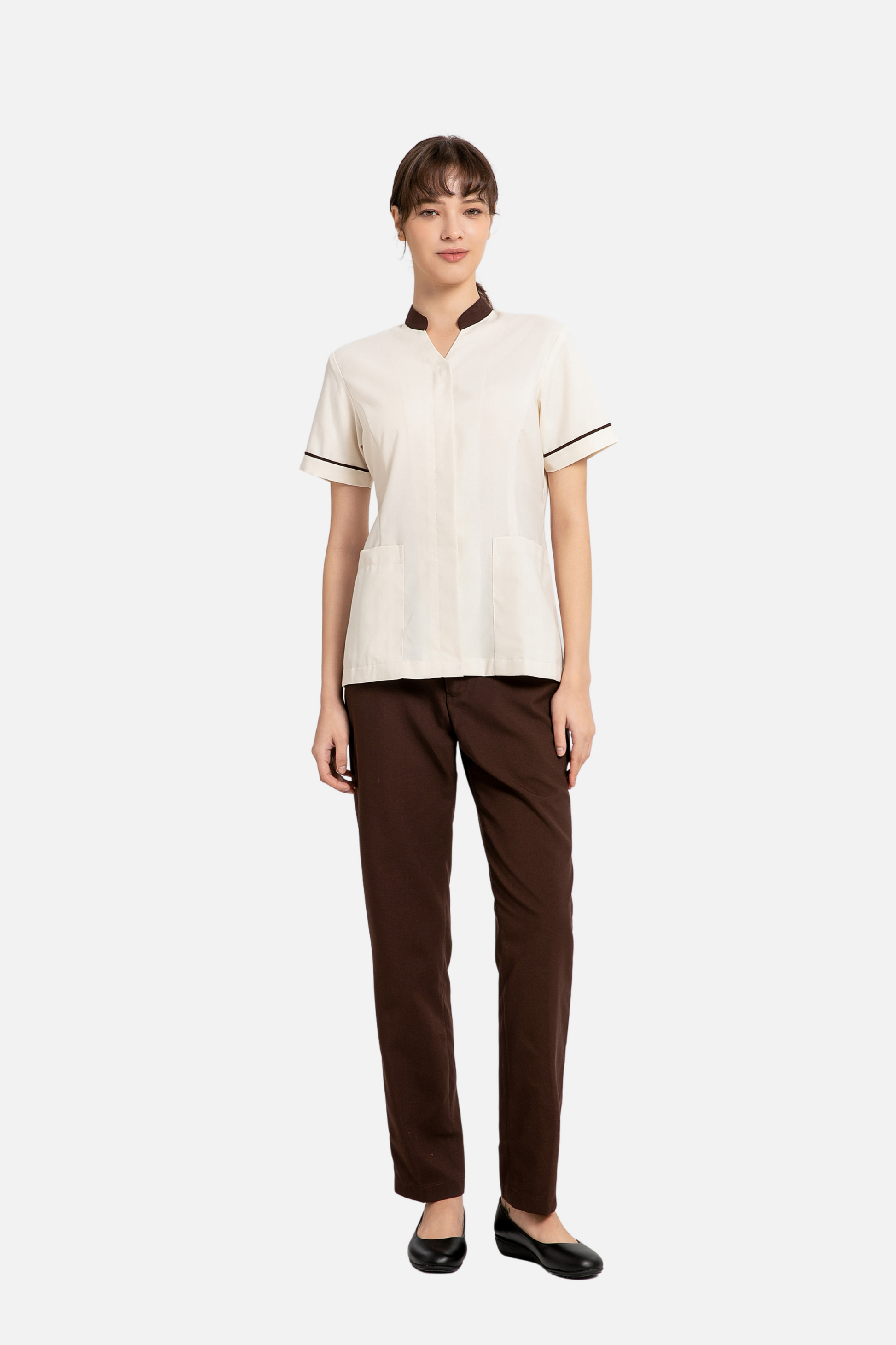 Rae Cream White Housekeeping Trouser, Female