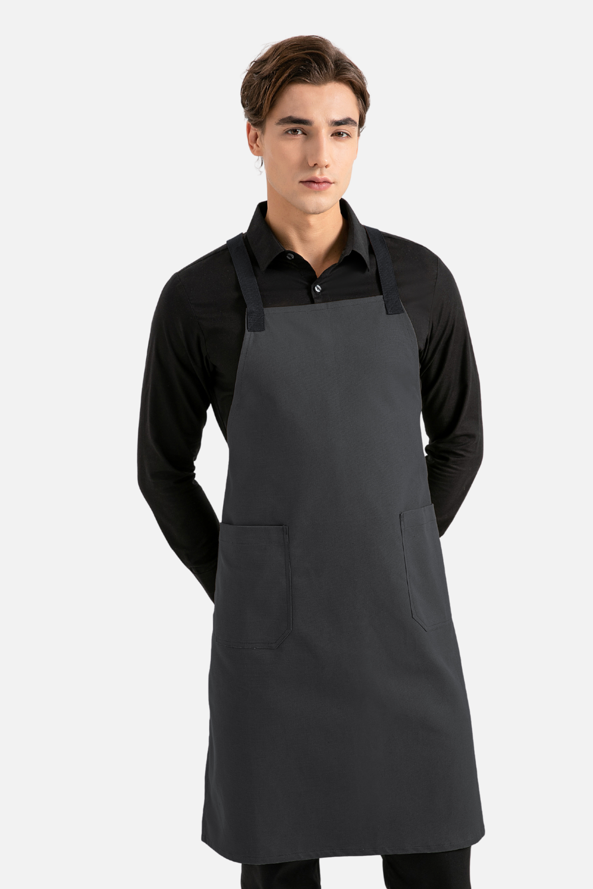 Hayden Dark Grey Canvas Bib Apron