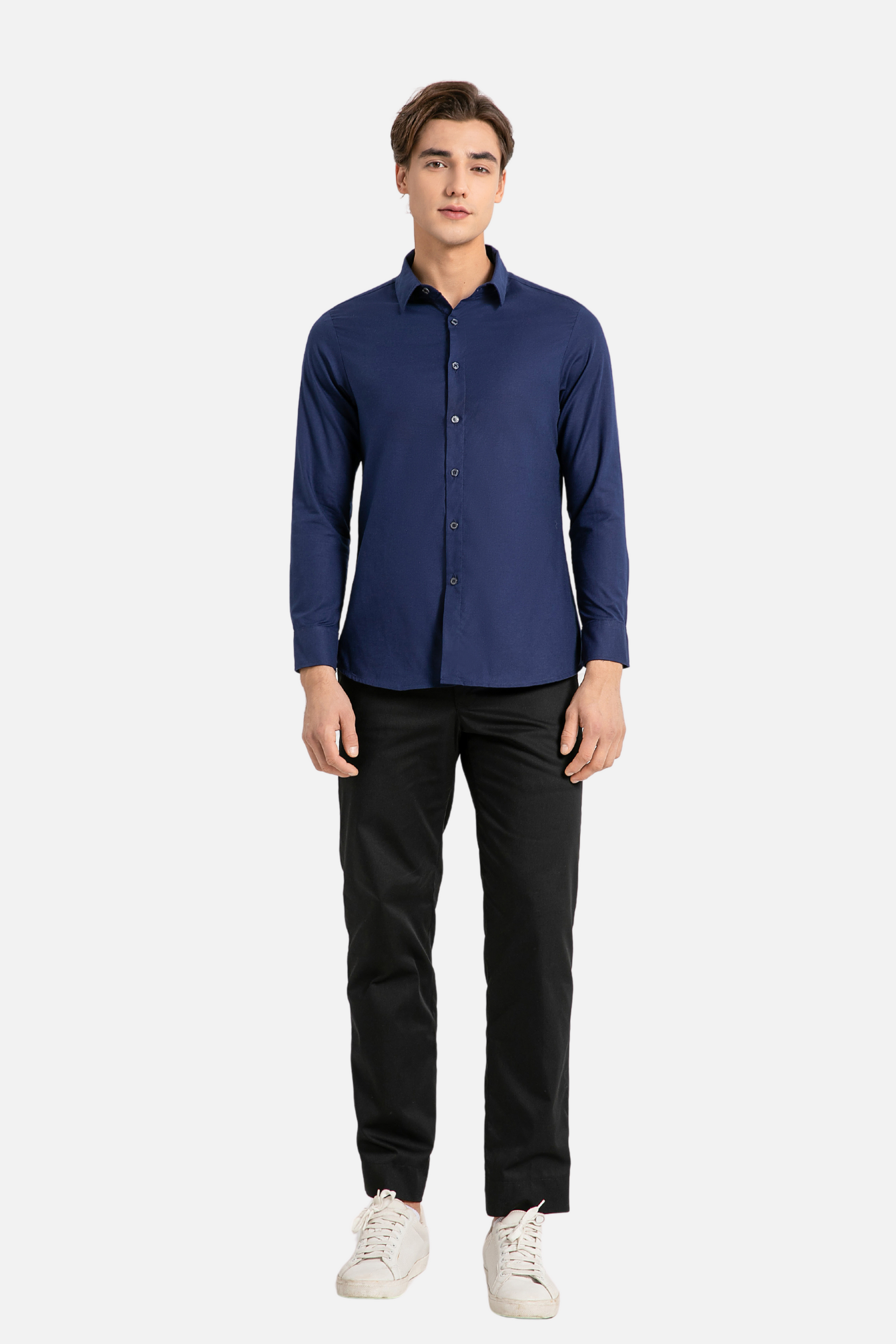 Skyler Long Sleeve Navy Blue Shirt