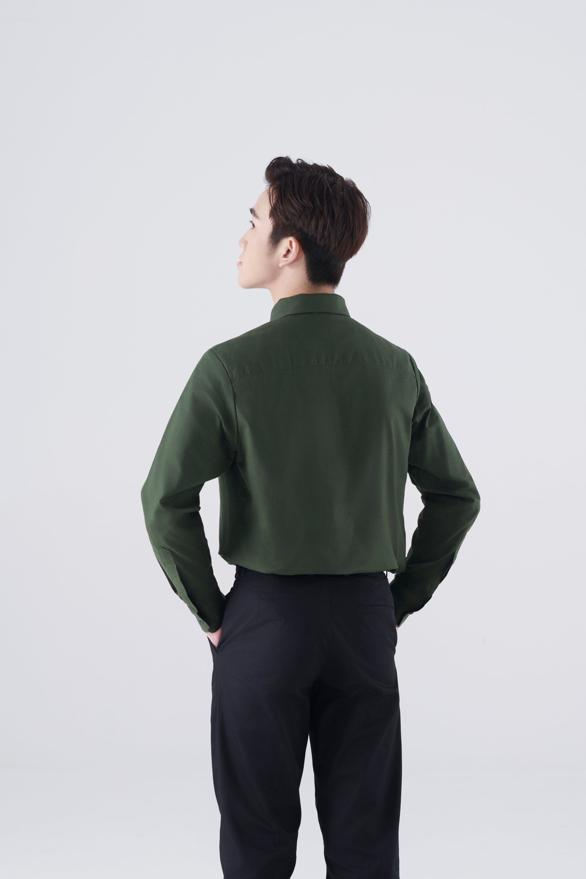 Skyler Olive Green Shirt, Long Sleeve