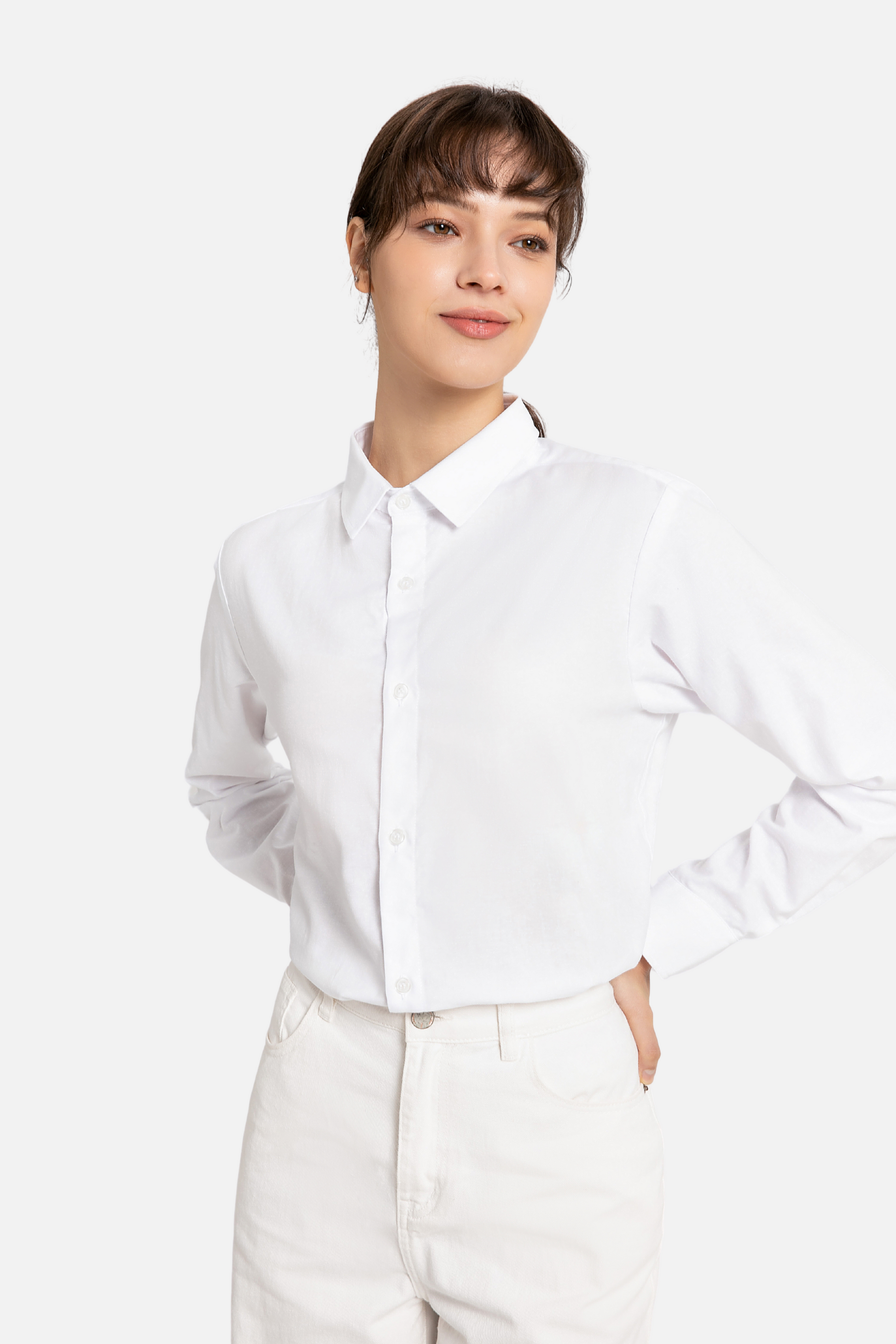 Skyler Long Sleeve White Shirt