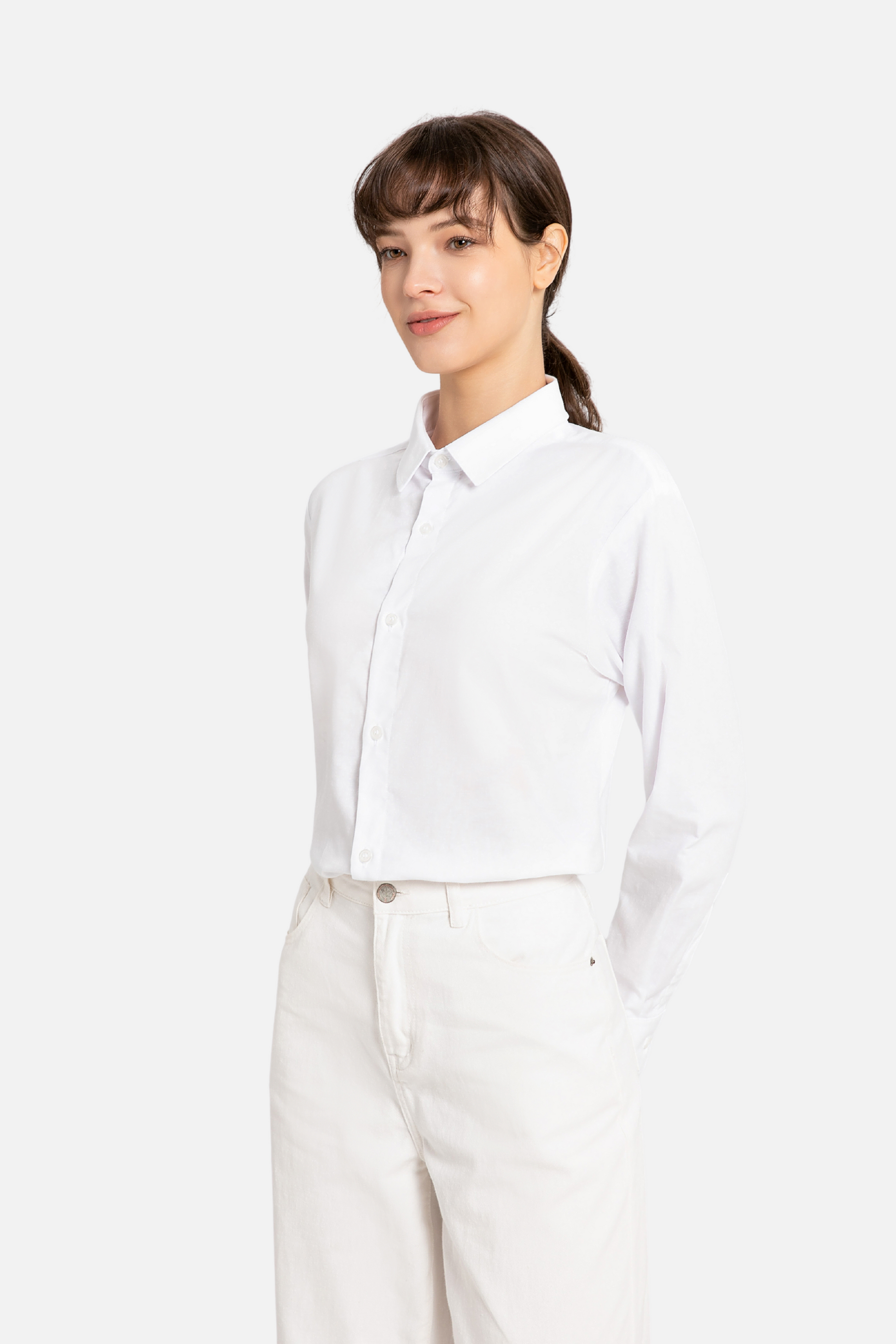 Skyler Long Sleeve White Shirt