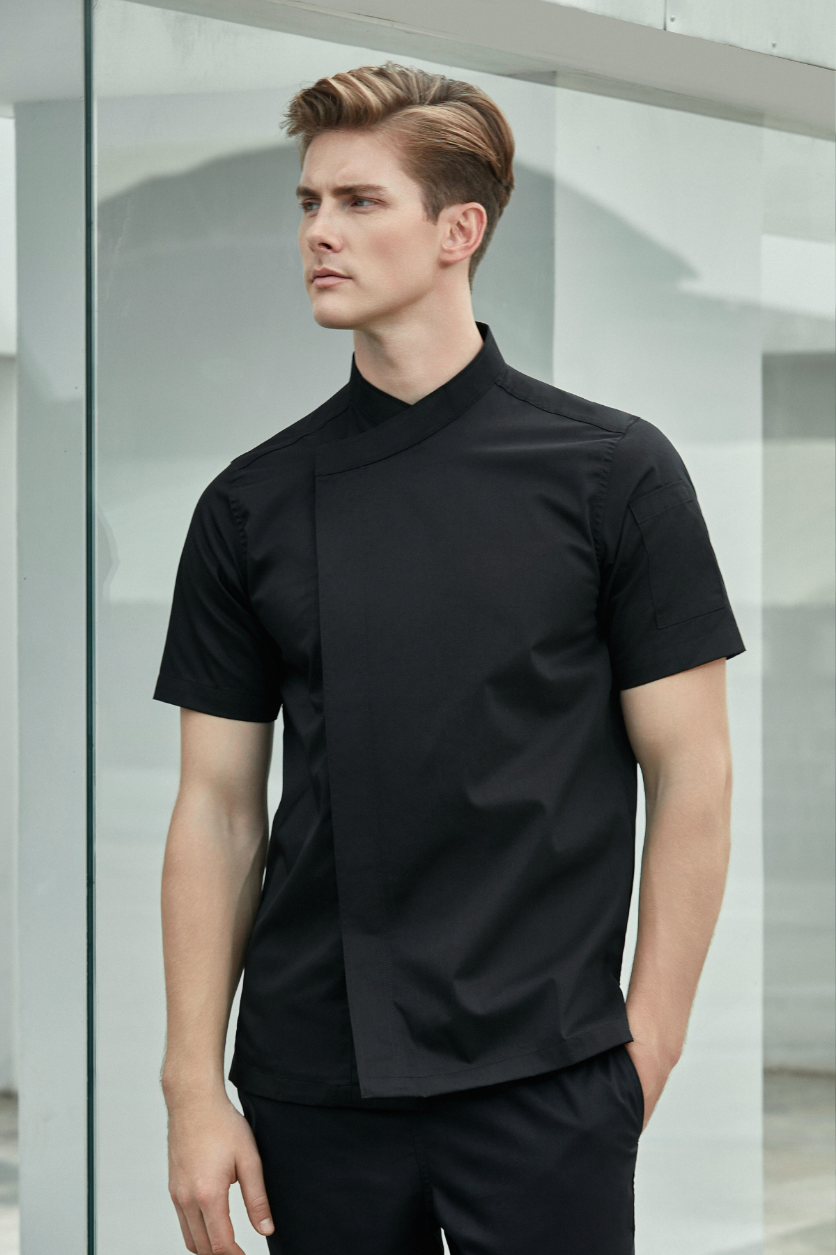 Thyme Black, Short Sleeve chef jacket