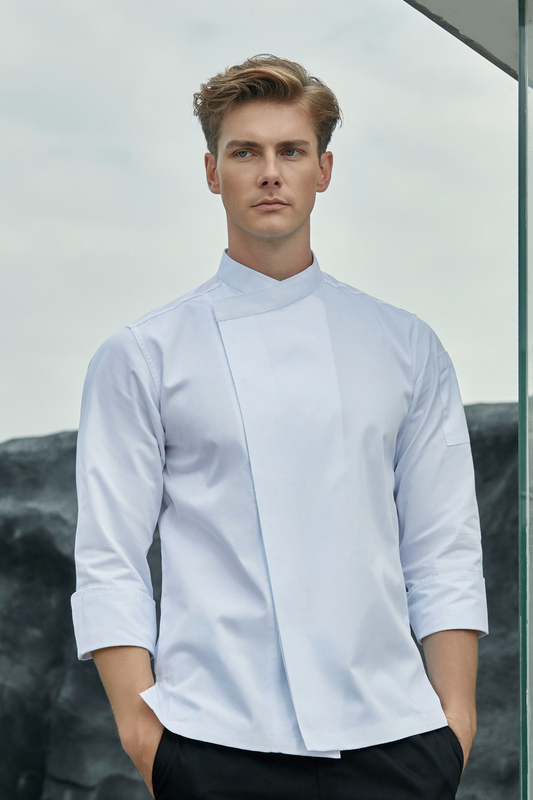 Thyme White, Long Sleeve chef jacket