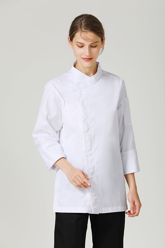 Thyme White, Long Sleeve chef jacket