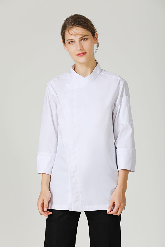 Thyme White, Long Sleeve chef jacket