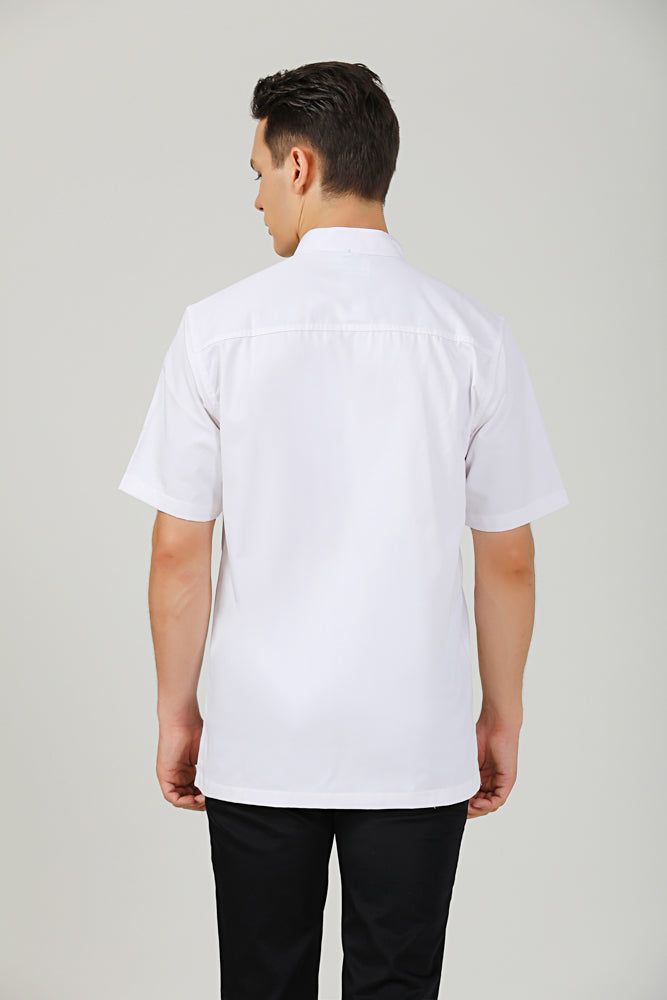 Thyme White, Short Sleeve chef jacket